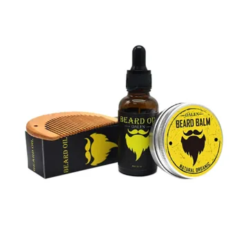 

3pcs/set Pro Men's Beard Oil Care Set Beard Oil+Balm +Comb Beaty Makeup Tool Improves Blemishes,Itchiness Smooth Beard