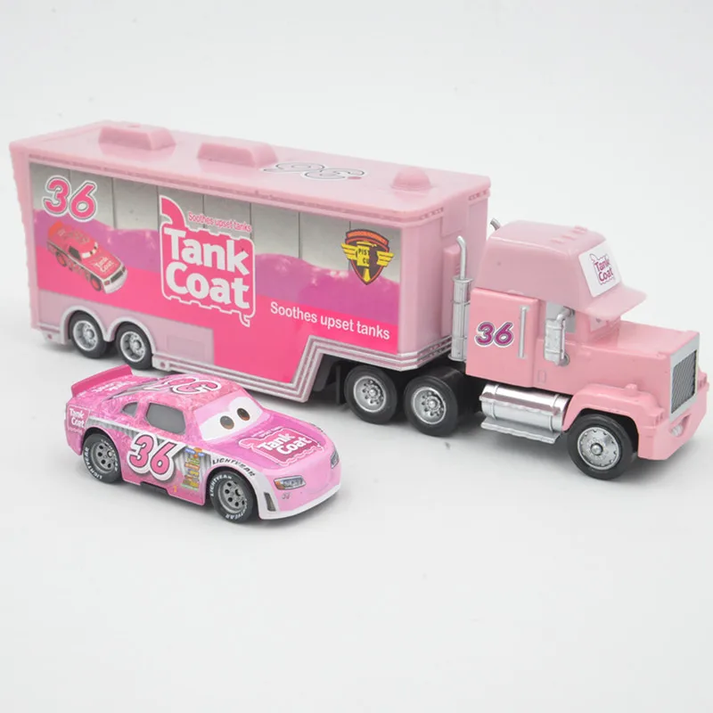 Машинки Disney Pixar новинка 2 шт. Молния Маккуин № 36 Мак грузовик и гонщик литые модели