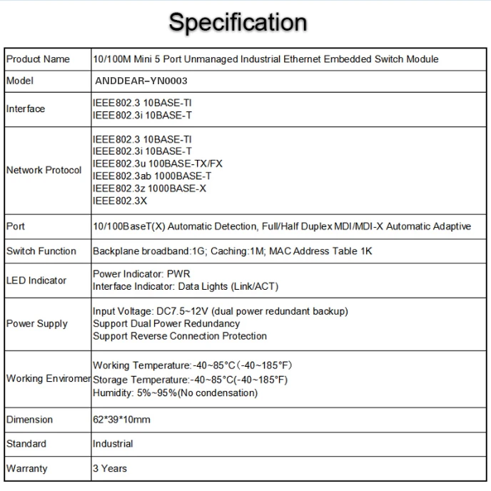 YINUO-LINK OEM Hub Fast Data Transfer Switch Module For Intelligence Control System