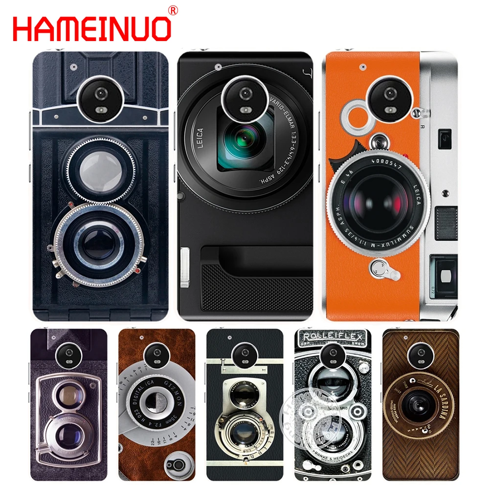 HAMEINUO Vintage Camera lens case cover for Motorola moto G6 G5 G5S G4