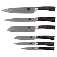 XYJ Marke Muster Edelstahl Küchenmesser Set 3,5 Zoll Obst 5 Utility 5 7 Zoll Santoku 8 Zoll Chef 8 Zoll Fleischmesser