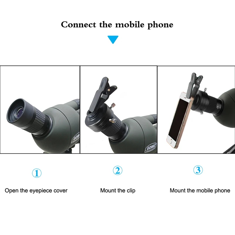 20-60x60 HD Spotting Scope Zoom Telescope with 45-Degree Angled RL38-0008-19