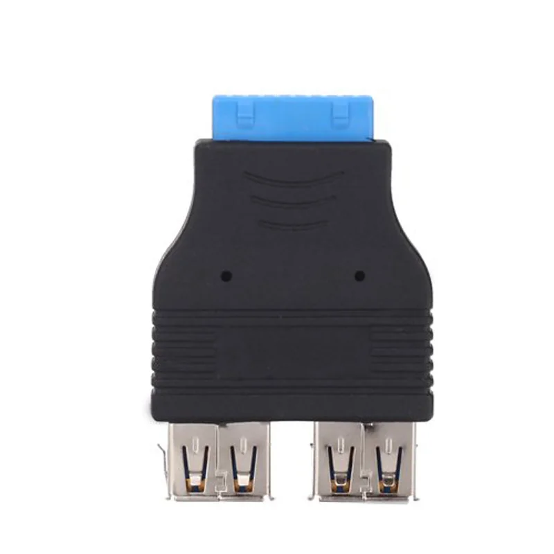 

Black Mini 2-Port USB 3.0 A SuperSpeed Female to 20 PIN Adapter IJS998