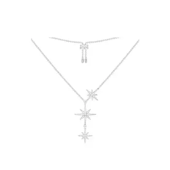 

# MeiBaPJ Fashion Glittering Stars Necklace for Women S925 Sterling Silver Trendy Fine Party Jewelry