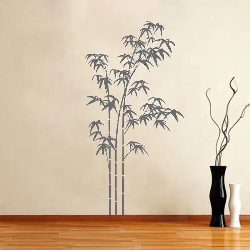 Yoyoyu 40 Colors Vinyl Wall Sticker Bamboo Plant Pattern Removeable Wall Decal Bedroom Saloon
