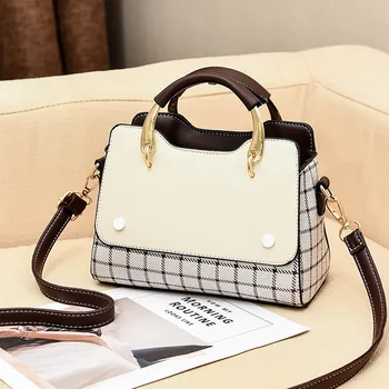 

2019 Ma'am Check Handbag New Element Single Shoulder Package Oblique Satchel Can Beloved Daughter Package