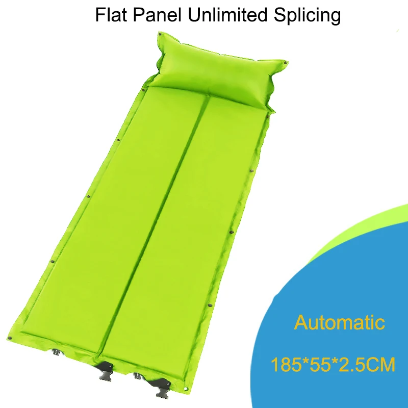 

Inflatable Mattress with Pillow Camping Mat Automatic Pad Single-person Thickening Portable Moisture-proof Mat Beach Foldable