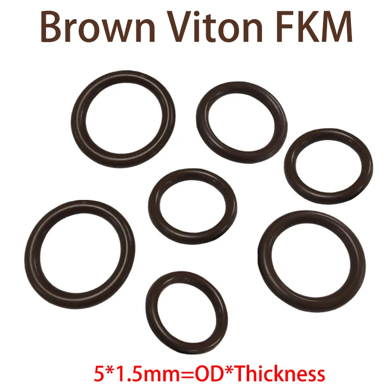 

11*1.5 11x1.5 12*1.5 12x1.5 13*1.5 13x1.5 14*1.5 14x1.5 OD*Thickness 1.5mm Brown Viton FKM Fluorine Rubber Seal O Ring Gasket