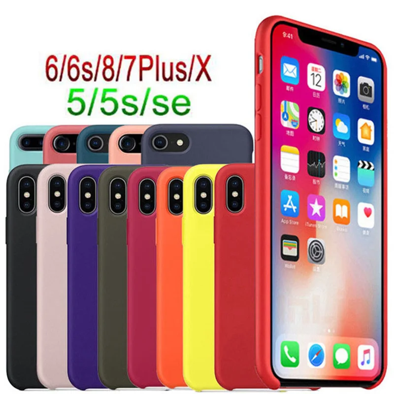 

Original Have Logo Silicone Cases For iPhone 7 8 Plus Case For iPone 5 5s 6 6s Phone Case For iPhone X XR XS MAX Cover