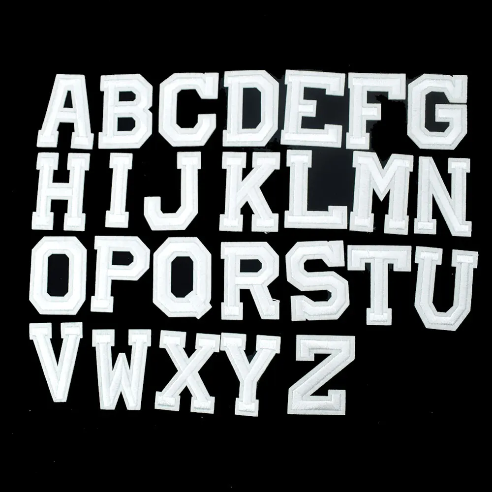 

English Letters Clothes Embroidered Appliques Iron on Patches Badge Sticker for DIY Clothing Apparel Sew Craft Accessories