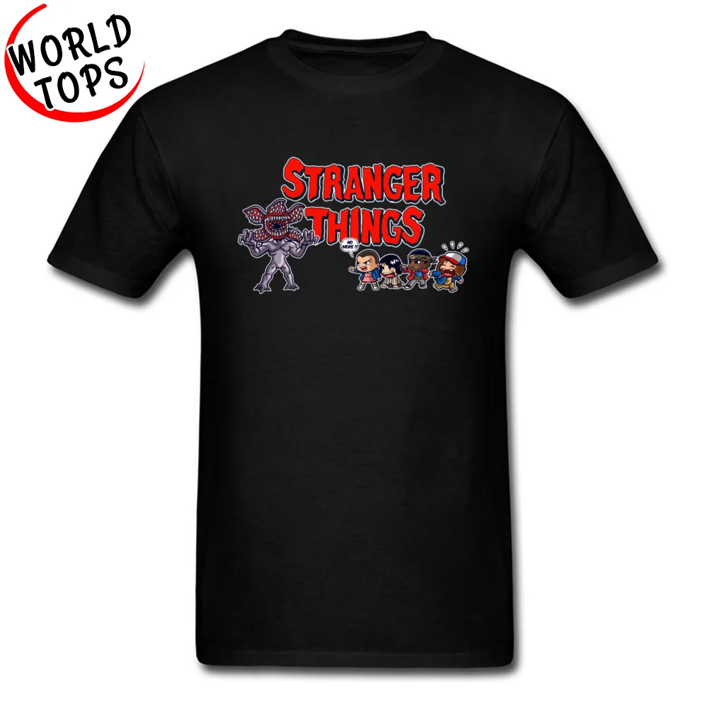 Latest Men T Shirt Demogorgon vs kids Fitness Tight Tees Pure Cotton Short Sleeve Design Tops & Tees O Neck Drop Shipping Demogorgon vs kids black