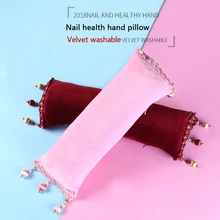 Angnya модная мягкая хлопковая салонная опора для рук подушечка в стиле Нейл-арт подушка розовый/красный бархат Съемная кисточка Маникюр Уход держатель инструменты