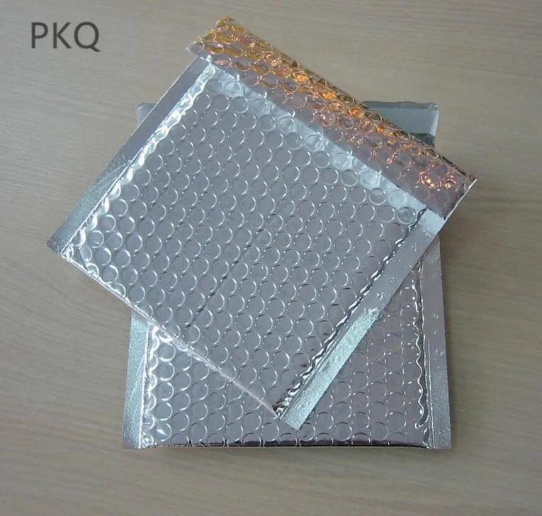 

100pcs Small Plastic Poly Bubble Mailing Mailer Shipping Padded Envelopes Bags Silver Color Shockproof Courier Bubble Envelope