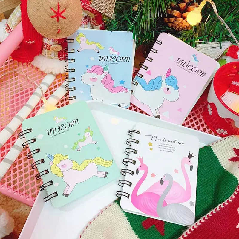 

Portable Cat Unicorn Planner Book Office School Schedule Stationery Mini Student Notebook