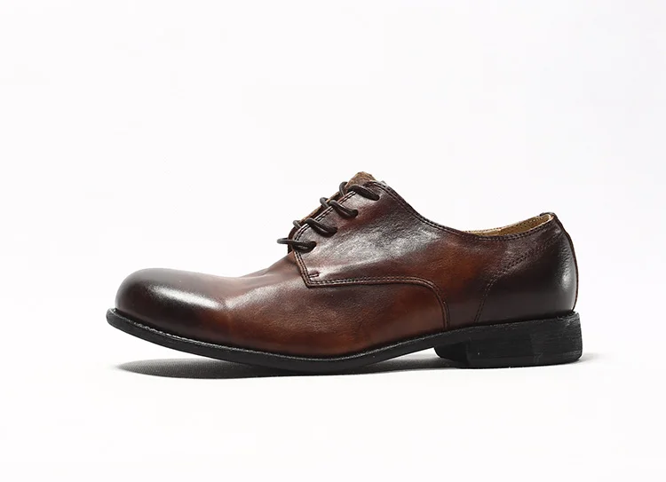 Абрикос/коричневый/черный круглый toe lace up британский стиль лодка обувь высокого качества натуральной кожи большой палец ретро плоские ботинки size43