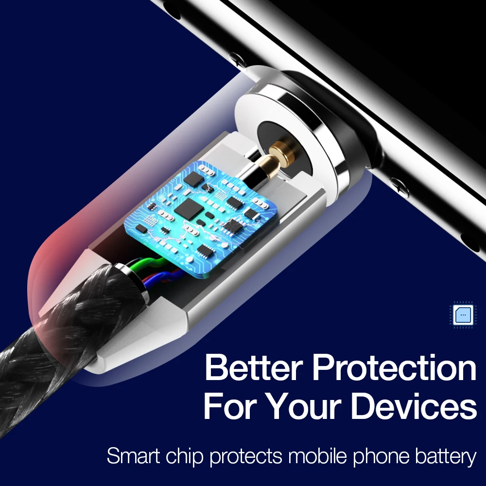 Магнитный USB кабель в нейлоновой оплетке 1 м 2 м|Кабели для мобильных телефонов| |