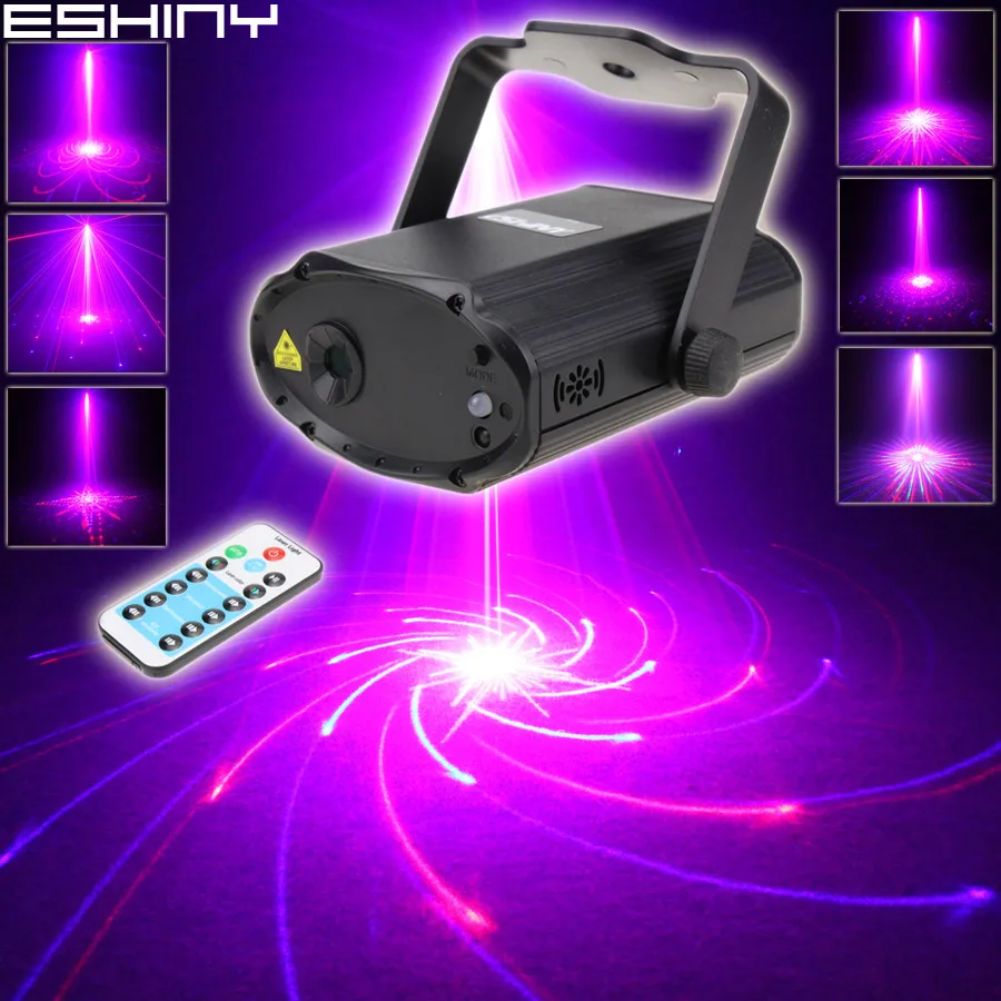 

ESHINY Remote MINI Red Blue Laser 32 Patterns Projector DJ Dance Disco Bar Family Party Xmas Stage Lighting Lights Show N7T169