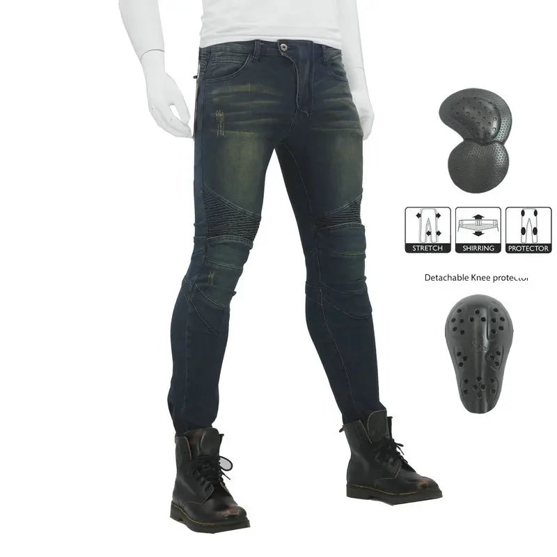 VOLERO JES-17 джинсы с перьями черные мужские джинсы для езды на мотоцикле защита мото брюки съемный протектор беговые штаны