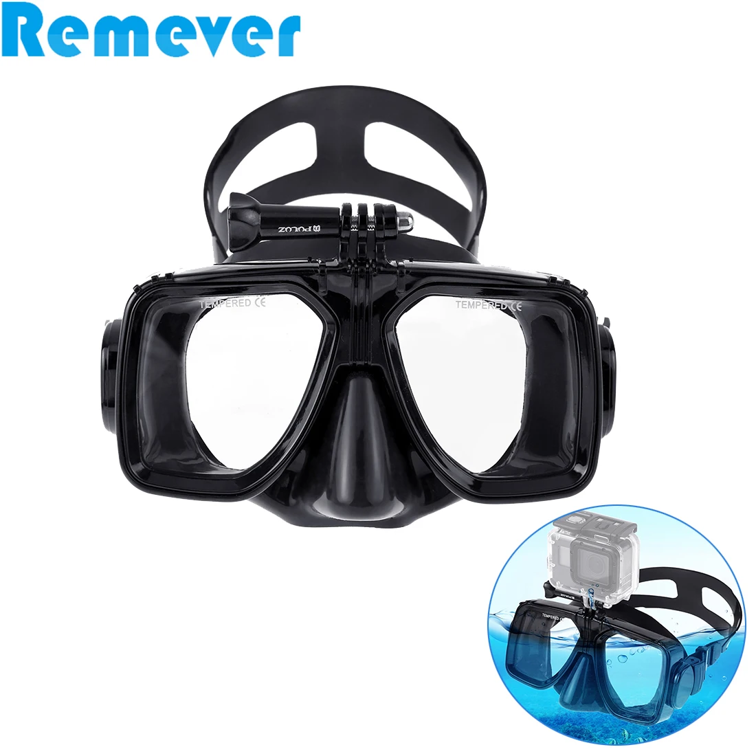 

New Diving Swimming Sports Mask Glasses with Mounts Holder for Gopro Hero SJcam Yi Action Cameras