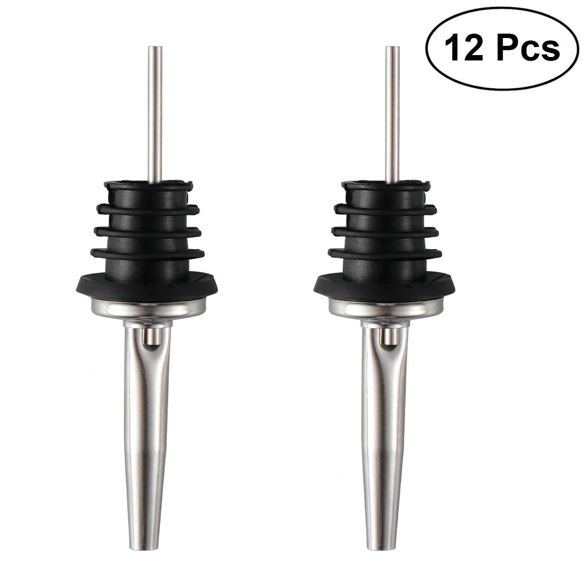 ROSENICE 12pcs Stainless Steel Pour Spouts Bottle Pourers with Tapered