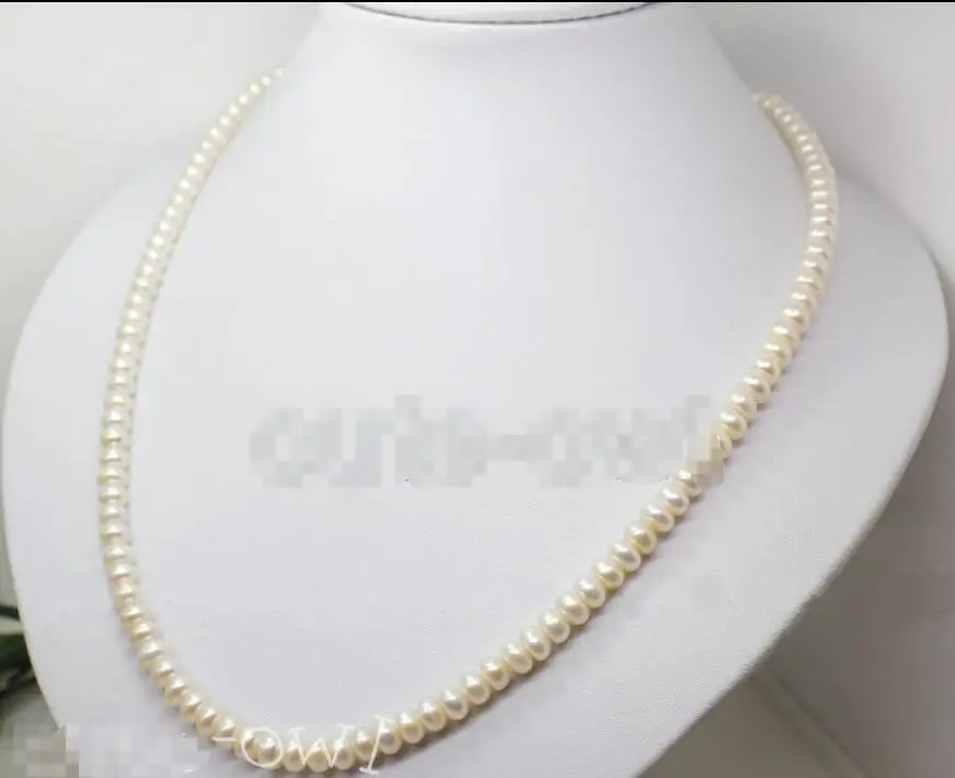 

Hot sale new Style >>>>> 7-8MM natural roundel white freshwater pearl gem long necklace Fashion 17
