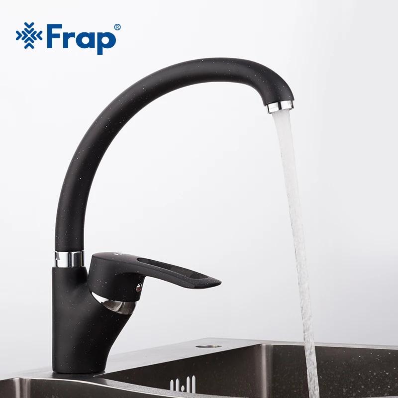 Frap Modern black Spray painting Kitchen sink Faucet Cold and Hot Water Mixer Tap Single Handle 360 Rotation torneira F4166-7 цена Frap Modern black Spray painting Kitchen sink Faucet Cold and Hot Water Mixer Tap Single Handle 360 Rotation torneira F4166-7 цены онлайн