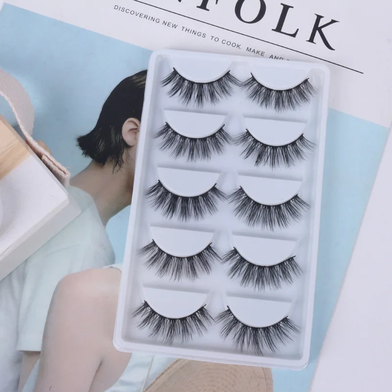 

New 5-pairs false eyelashes Soft and comfortable long eyelashes 3D hand made false eyelash