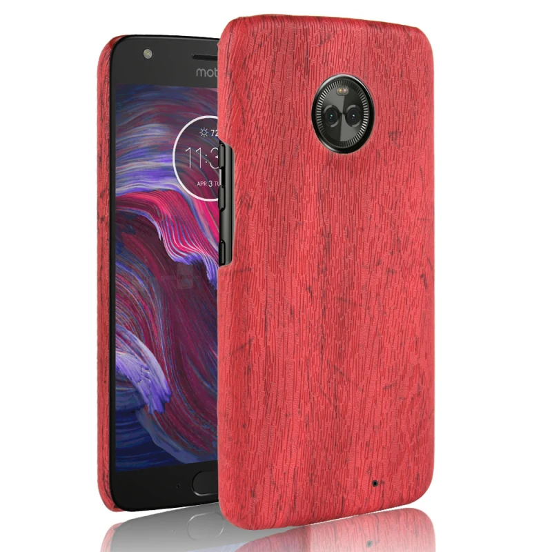 MOTO X4 Wood grain PU leather +PC case_93
