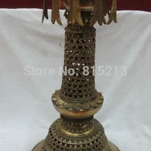 Bi00880 2" Тибет Буддизм Фейн Бронзовый позолотить удивительные полые скульптура Подсвечник Статуя