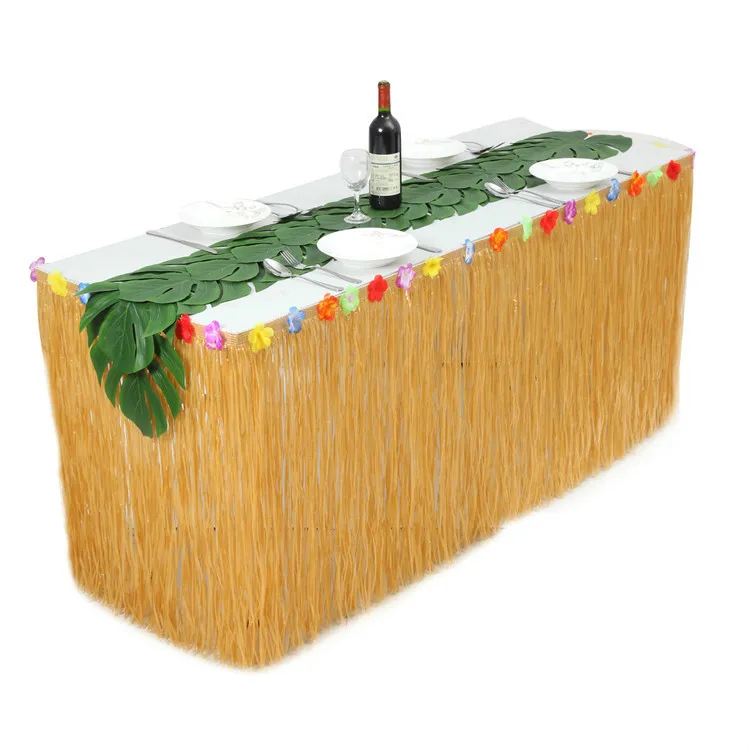 

275*75CM Beach Wedding Party Table Decoration Tablecloth Hawaiian Hawaii Table Skirt Vacation Holiday Party Supplies Table Cloth