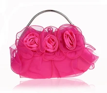 Pink Damen Satin Kupplung handtasche Braut Hochzeit Abendtasche Geldbeutel-verfassungs-beutel Freie Verschiffen 03850-H