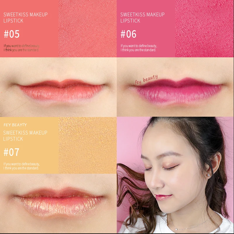 Помада для макияжа Стойкая не выцветает брендовый оттенок губ золотой блеск