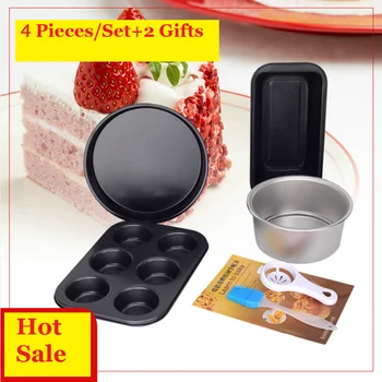 

4 Pcs/Set Bakeware cake pans Sets cake mold Kitchen Baking Tool Set 8" Pizza Pan/6" Cake Mold