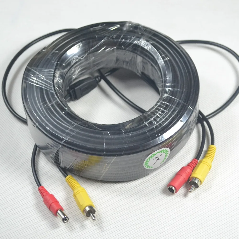 30M RCA cable the Audio cable Video Power AV Black Cable for DVR CCTV