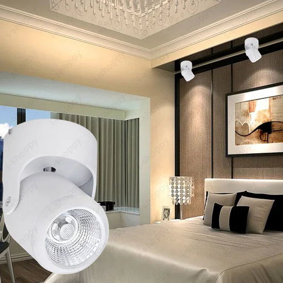 Dimmable 5W/7W/10W/12W LED COB Ceiling Light Rotatable Lamp Fixture Dining Room Studio Store Office Black/White Shell | Лампы и