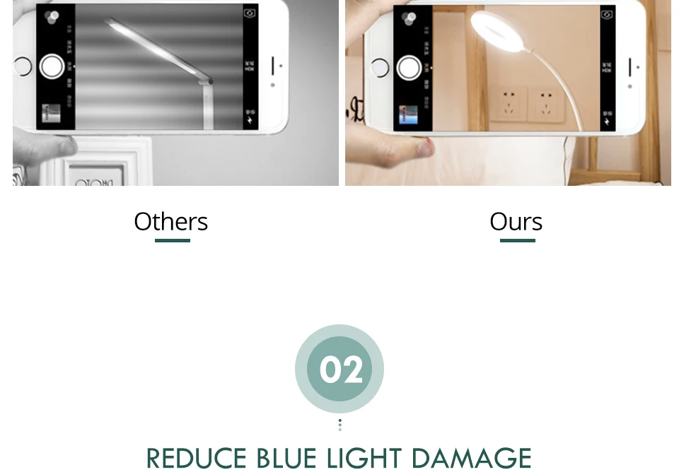 Защита глаз светодиодный настольная лампа для чтения настольная лампа 3 уровня затемнения USB Перезаряжаемый сенсорный датчик прикроватная лампа ночник