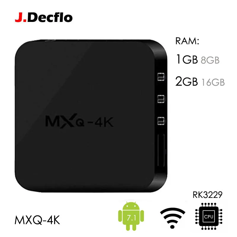 

MXQ-4K TV Box RK3229 1GB+8GB DDR3 2GB+16GB EMMC Smart TV BOX Quad Core Media Player Wifi Set Top Android 7.1 Box High Quality
