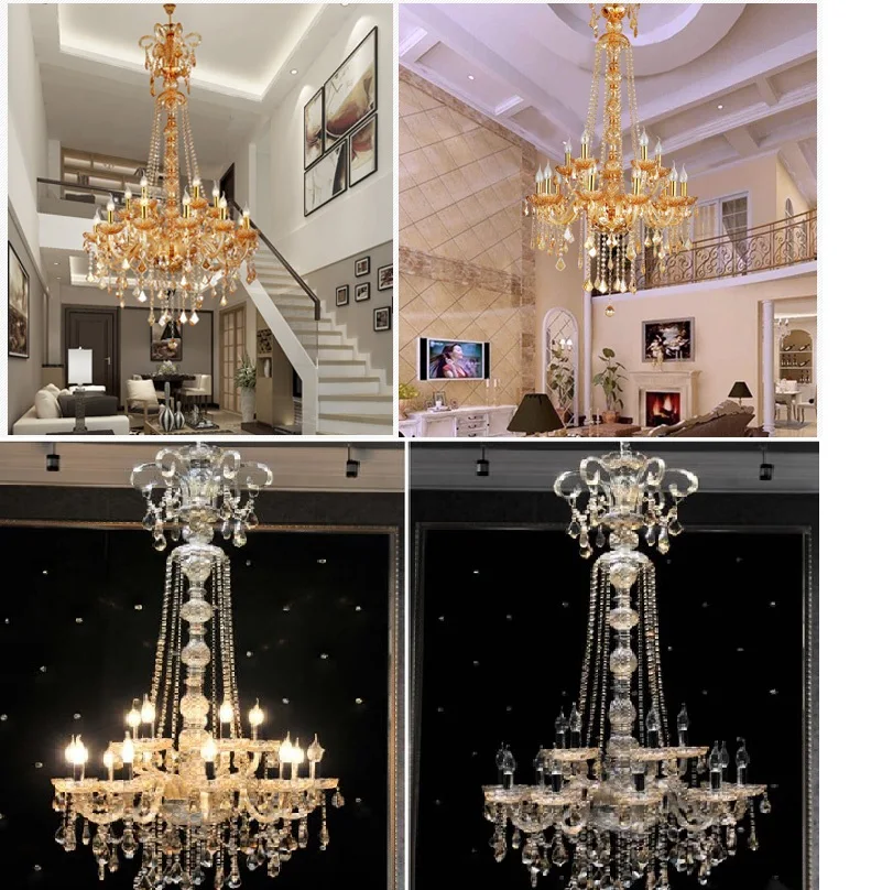 Free shipping EXtra long large chandelier crystal chandelier lustres de