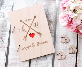 

Wedding Guest Book,Wood Guest Book Wedding Guest Book, Customised Guest Book, Wood Guest Book Love Arrow