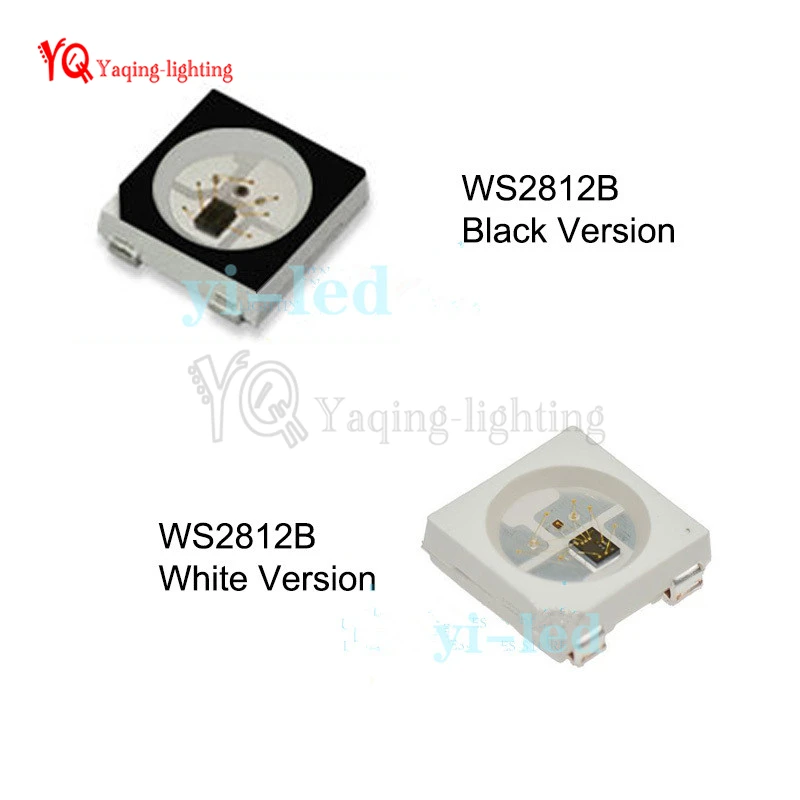 Светодиодный чип WS2812B 10 ~ 1000 шт. 4 контакта 5050 RGB SMD черно белый светодиодный экран 5