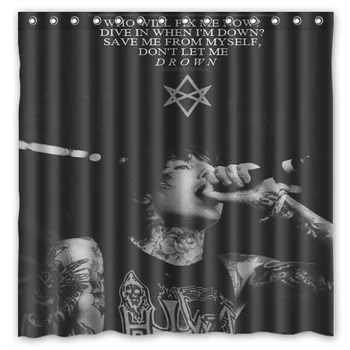 

Bring Me The Horizon Printing Waterproof Shower Curtain 100% Mildewproof Polyester Fabric Bath Curtains 72x72inch With 12 Hooks