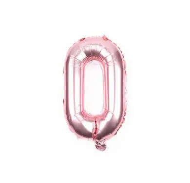 Розовые золотые воздушные шары с цифрами на день рождения, 18, 20, 21, 30, 40, 50, воздушные шары на день рождения, украшения для вечеринки, принт с цифрами, globos - Цвет: 1pcs 0