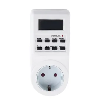 

230V Plug-in Energy-saving Programmable Timer Switch Socket with Clock Summer Time Random Function EU Plug