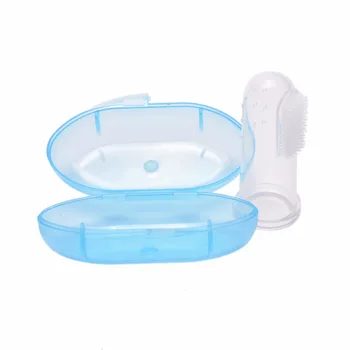 

1 Set Soft Silicone Finger Toothbrush Teeth Rubber Massager Brush With Box Kids Baby Infant Useful Healthy Care