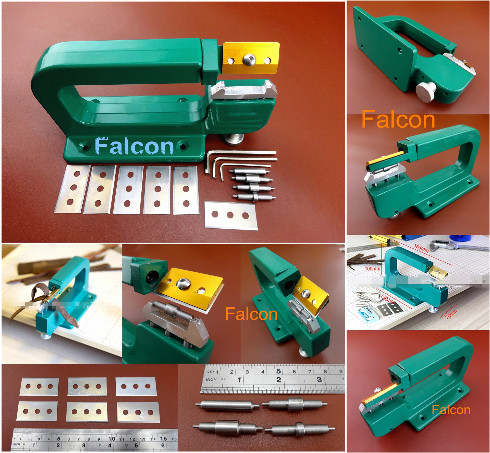 

1set Leather Craft Edge Paring Cutting Skiving Peel Skiver Splitter Knife Machine Tool - Sewing Stitching Carving Stamping Blade