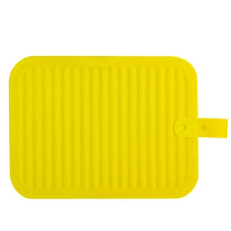 Non-slip Drain Tableware Mat Drying Mat Placemat Kitchen Accessories Table Mat 1PC Silicone Heat Resistant Pad