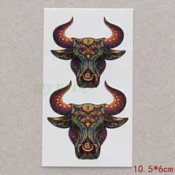 Водостойкая временная татуировка наклейка на тело корова бык Тотем тату наклейка s флэш-тату поддельные татуировки для мужчин