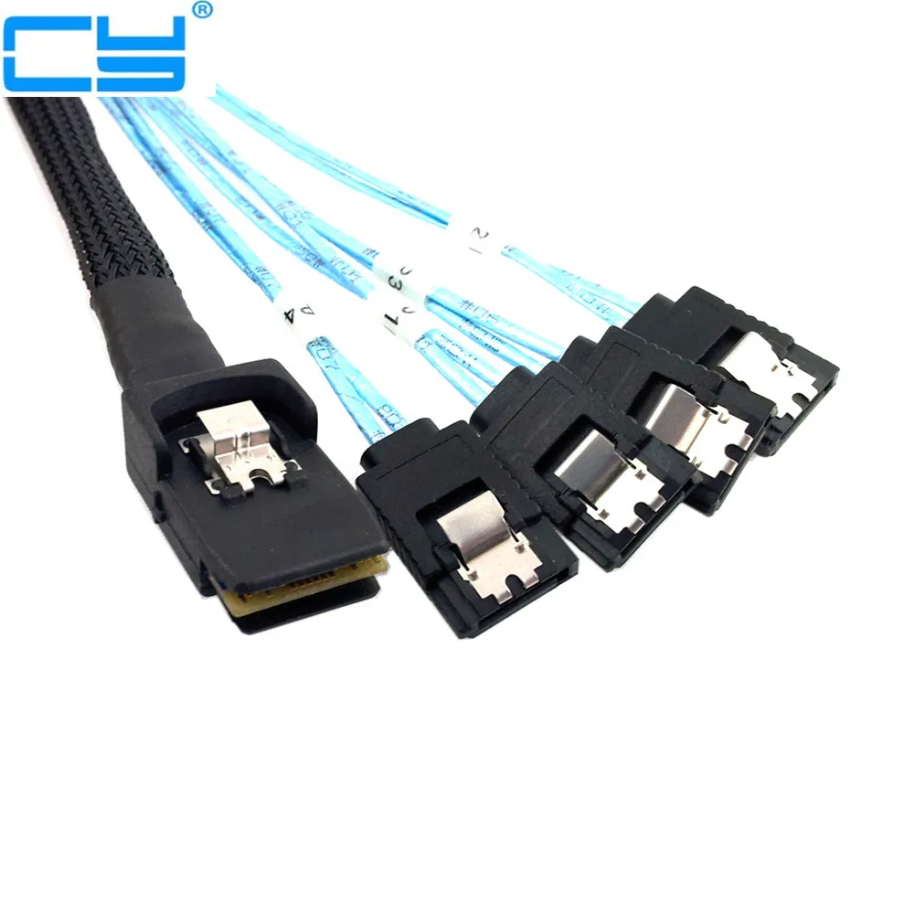 

Мини SAS 4i SFF-8087 хост 4 SATA 7Pin целевой жесткий разделитель дисков кабель 100 см 1,0 м