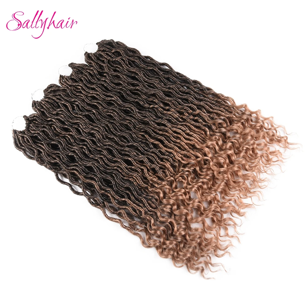 Sallyhair 24strands/пакет искусственная locs вьющиеся вязанная косами Химическое Наращивание волос Синтетические мягкие Ombre Цветной плетение волос