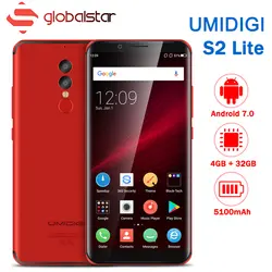 UMIDIGI S2 Lite мобильный телефон Android 7,0 6,0 дюймов 18:9 полный Экран 4G RAM 32G ROM 5100 мАч 16MP + 5MP 4G lite Face ID сотовые телефоны